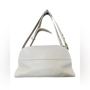 Anna Paola Italian Leather/Suede  Handbag Ivory/Latte Shoulder Bag